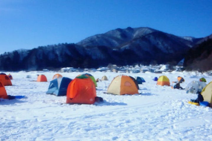 長野 大町市 ワカサギ釣り 釣れたてを味わおう 中綱湖 冬のワカサギ氷上釣り 天ぷらセット付き アソビュー