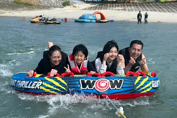 沖縄・ マリンスポーツ】フライボード、ウェイク、水上バイク、遊具4種