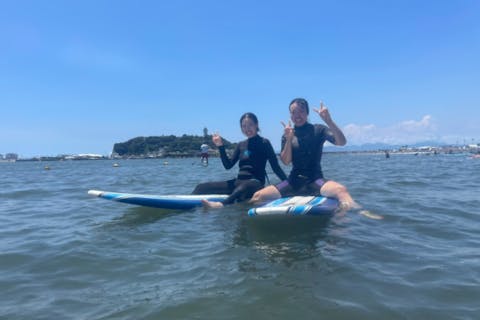【神奈川・湘南・サーフィンスクール】女子学生2人以上の方限定！マーガレットプラン