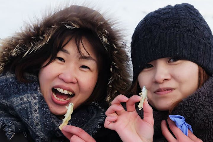 北海道 桂沢湖 ワカサギ釣り 冬ならではの風情を満喫 氷上ワカサギ釣り 半日ツアー アソビュー