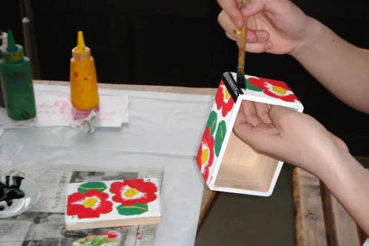 熊本 伝統工芸体験 日本遺産 人吉球磨の郷土工芸品をつくろう 花手箱 絵付け体験 アソビュー