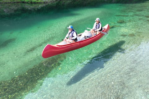 【高知・仁淀川最上流】カナディアンカヌー宙船（そらふね）体験／スイーツ付／一眼レフ＆4Kドローン撮影データプレゼント！／【ペットと一緒も♪】
