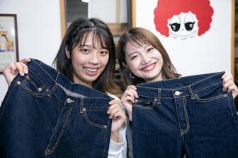 レビュー高評価の商品 岡山・児島・ジーンズ手作り】赤ラインが目印！高級デニムで 絵画
