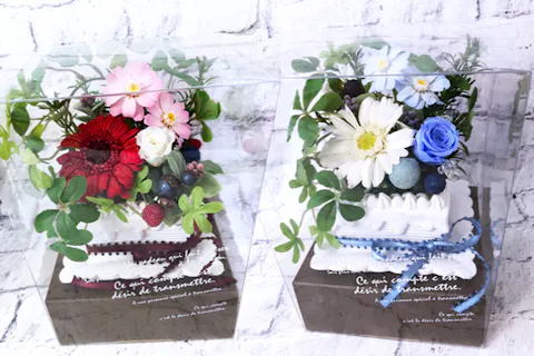 【神奈川・瀬谷・プリザーブドフラワー】よくばり＆可愛い！ケーキプランターアレンジ