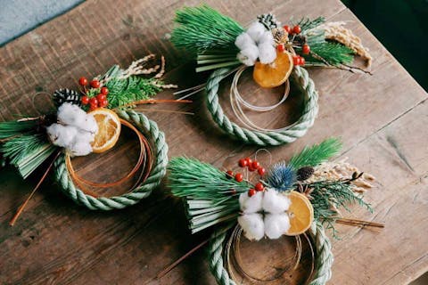 【東京・フラワーアレンジメント教室】新年の飾りを作ろう。正月しめ飾り