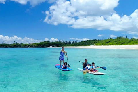 【美ら海水族館・今帰仁・古宇利島・ジャングリア周辺】1組限定のプレミアム体験｜SUP＆シュノーケル × シークレットビーチで絶景カフェタイム