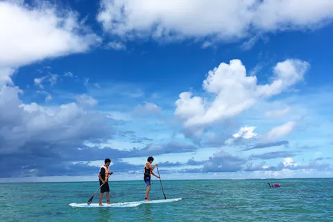【宮古島・SUP】宮古ブルー満喫90分プラン！写真無料プレゼント！《初心者・当日予約歓迎》手ぶら参加ＯＫ！1人～ファミリーも対応