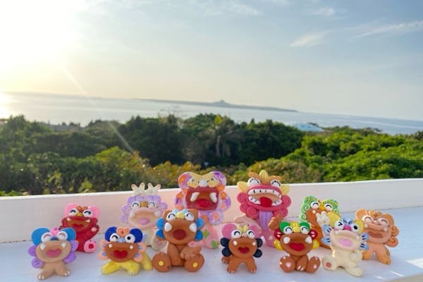 沖縄シーサー　ツイン　美品 本田星陶所】ブルーシーサー（ペア） | 藤巻百貨店