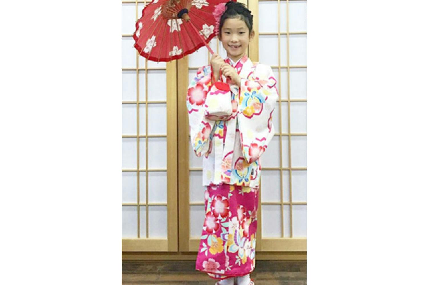 【京都・着物レンタル】羽織つきで冬でもOK！3歳から楽しめるお子様着物レンタル　