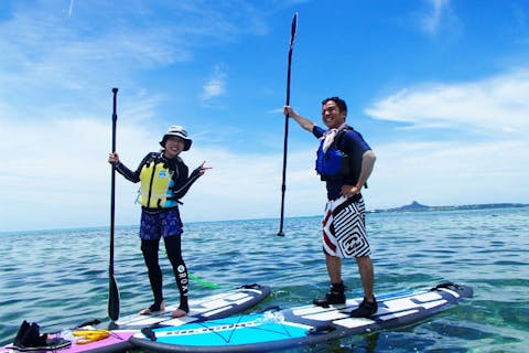 【沖縄・本部町・SUP】プライベート感あふれる海で、SUPツーリング！