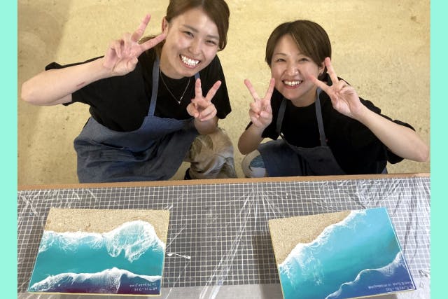【沖縄・宮古島・手作り雑貨】小さな海を作ろう！海レジンボード作り体験