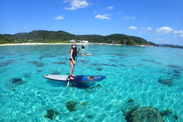 沖縄・座間味・SUP】ウミガメに高確率で会える！SUP＆シュノーケル