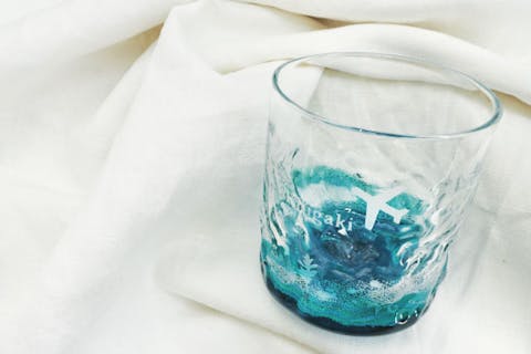 【沖縄・石垣島・サンドブラスト】沖縄旅行の思い出につくるオリジナルブルーグラス（1個）