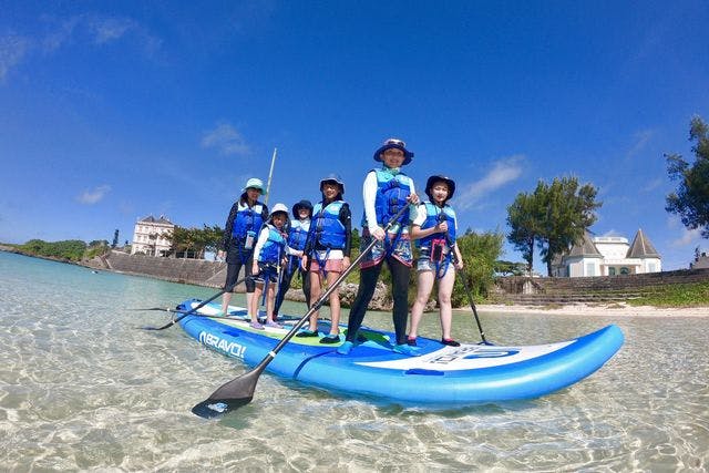 沖縄・宮古島・SUP】1ドリンク付き☆1艇 / 最大7人乗りのBIG SUP