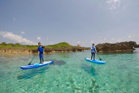 【沖縄・宮古島・SUP】1ドリンク付き★6歳から参加OK！子どもから大人まで楽しめるSUP体験クルーズ（60分）