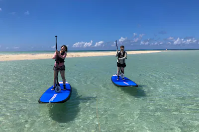 沖縄・宮古島・SUP】SUPで行く！幻の島（ユニの浜）に上陸！小型ボート