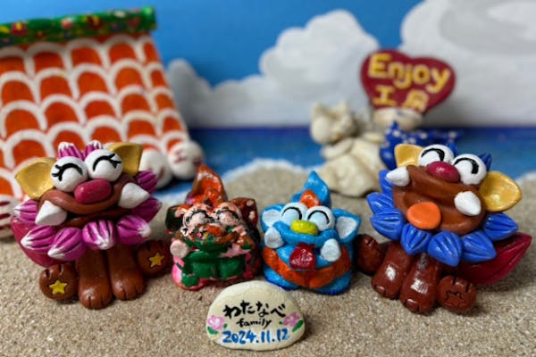 沖縄・名護】Enjoy工房オリジナルの手作りシーサーに絵付けしよう