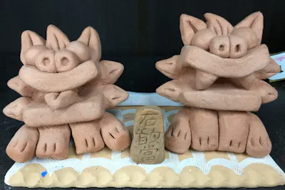 沖縄・那覇市・シーサー作り】大きな口で作ろう！シーサー作り