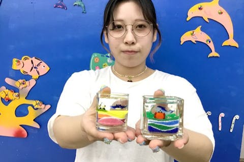 沖縄・本部・手作りキャンドル】コップの中の小さな水族館