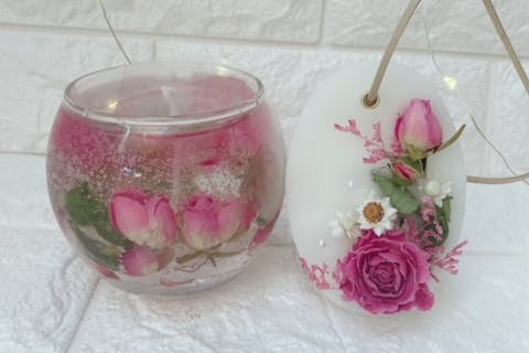 【東京・品川駅徒歩8分・アロマキャンドル】上品な癒しを与える。ジェルボタニカルキャンドル作り