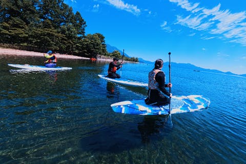 【北海道・支笏湖・SUP】支笏湖SUP体験最長時間2時間！料金オール込みで安心◎WFR所持常駐!写真データ付き！初心者大歓迎1名様でのご参加OK！透明度の高さに感動！