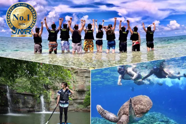 【沖縄・西表島最大手】年間参加者数No.1*！秘境スポット大冒険セット！「水落の滝」を目指す!マングローブSUPorカヌー＆「奇跡の島」バラス島シュノーケリング