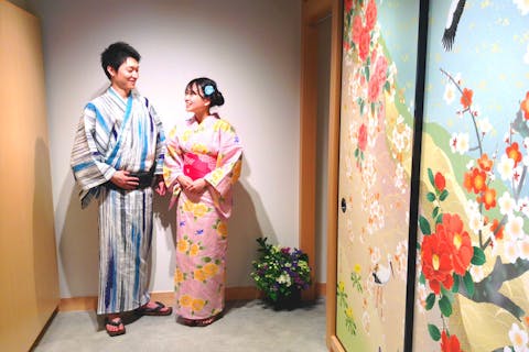 【兵庫・城崎温泉】とっておきの思い出つくり！ゆかたレンタル・カップルプラン（女性限定へアセット付き・最大11時間30分）