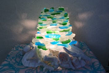 大阪・豊中・手作りランプシェード】不揃いさが魅力。シーグラスランプ