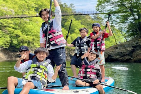 【栃木・那須・SUP】わんちゃんも一緒に楽しめる！塩原渓谷メガサップ半日ツアー