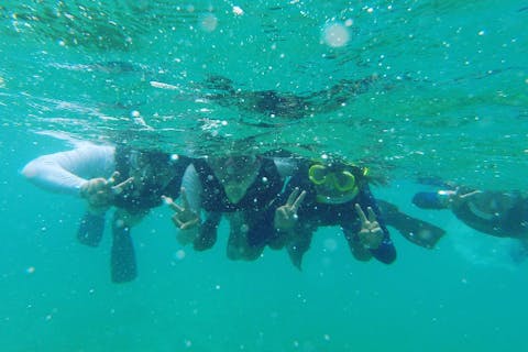 【沖縄・今帰仁・シュノーケル】ジェットスキーで穴場ポイントまで！美ら海シュノーケリング