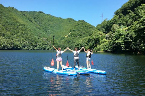 【群馬・みなかみ】ツアー写真プレゼント！洞元湖をツーリング！SUP体験