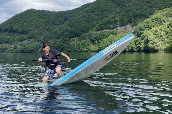 群馬・中之条・SUP】ツアー写真プレゼント！コバルトブルーの四万湖を