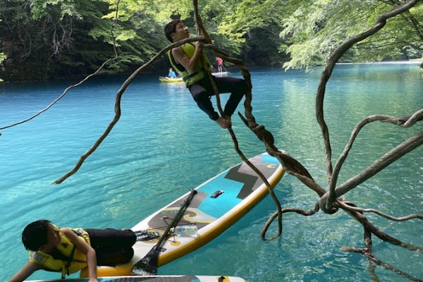 群馬・中之条・SUP】ツアー写真プレゼント！コバルトブルーの四万湖を