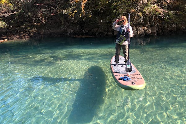 群馬・中之条・SUP】ツアー写真プレゼント！コバルトブルーの四万湖を