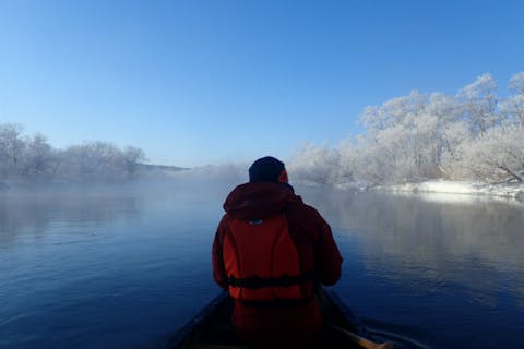 【北海道・釧路湿原・カヌー】穏やかな冬を感じよう。冬のアレキナイ川カヌー