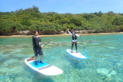 【沖縄・今帰仁村・SUP】SUP＆シュノーケリングツアー♪ 今帰仁村/古宇利島/美ら海水族館近くの天然ビーチで楽しむマリン体験♪