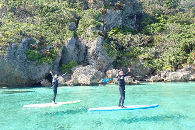 【沖縄・今帰仁村・SUP】SUP＆シュノーケリングツアー♪ 今帰仁村/古宇利島/美ら海水族館近くの天然ビーチで楽しむマリン体験♪