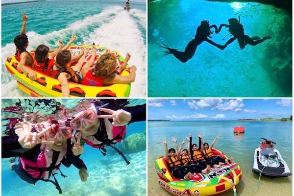 沖縄・青の洞窟・マリンスポーツ・セット体験】自社専用ボートで青の