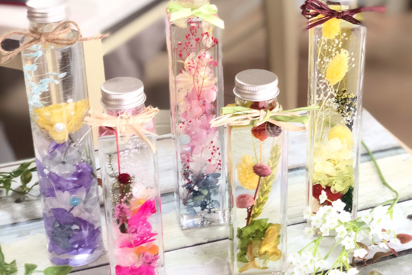 【東京・ハーバリウム】お花の美しさがいつまでも！オリジナルハーバリウム作り！「西新井駅」から徒歩約6分