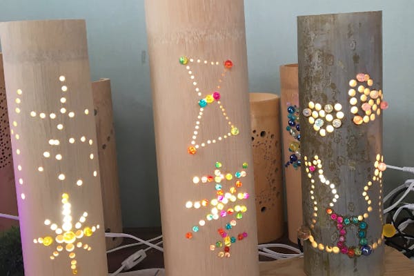 鳥取・竹細工】和紙やビー玉で彩る！竹とうろう作り（デコ・和紙