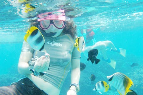 【鹿児島・与論島・シュノーケリング】幻の島百合ヶ浜でシュノーケリング！バツグンの透明度はまるで竜宮城！