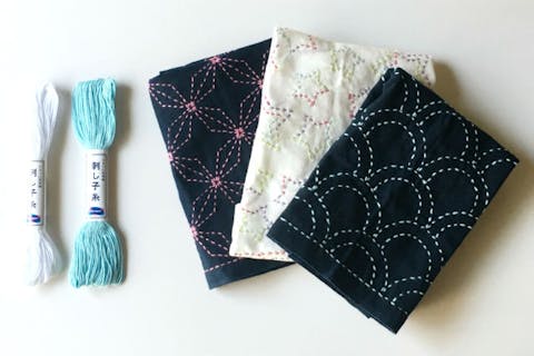 【東京・荻窪・刺繍体験】「はじめての刺し子ふきん」好きな図案＆色糸を選んでチクチク楽しもう