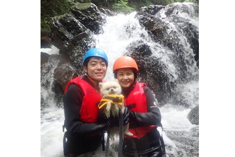 【山梨・大月・シャワークライミング】清流を満喫！開放感抜群のシャワークライミング(ワンちゃん同行）