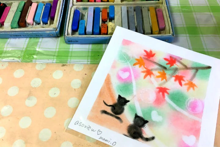 広島 尾道 アートスクール 絵心がなくても大丈夫 指で描くパステルアート アソビュー