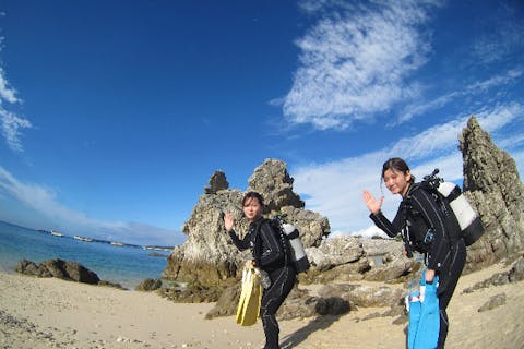 【沖縄・本部・体験ダイビング】美ら海水族館近く！ゴリラチョップで体験ダイビング（写真プレゼント付）