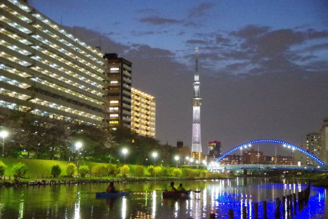 東京・江戸川区・ナイトカヌーツアー（スカイツリー）