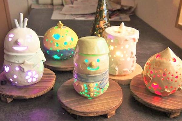 【未使用】 陶器製穴あきデザイン ライトオブジェ 【作家作品：一点物】 陶器製穴あきデザイン ライトオブジェ【作家作品：一点物】 V