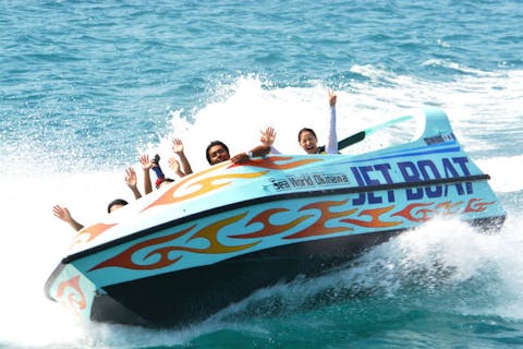 【沖縄・北部発・水納島半日・ボートシュノーケリング&ジェットボート】★気軽に参加！ファミリー＆初心者に優しい完全サポートコース★揺れに強い船が人気★ドリンク＆餌付け無料★撮影写真ダウンロード付★
