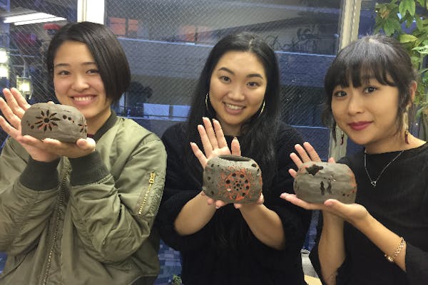 東京・中目黒・手びねり】おしゃれなランプシェードを陶芸で作って