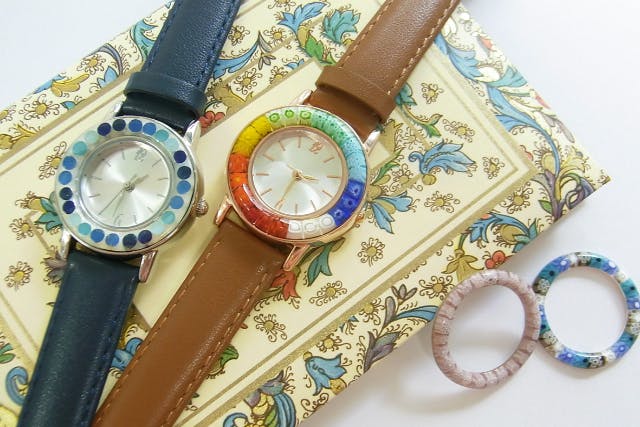 【東京・上野・手作りアクセサリー】花咲くミルフィオリの腕時計